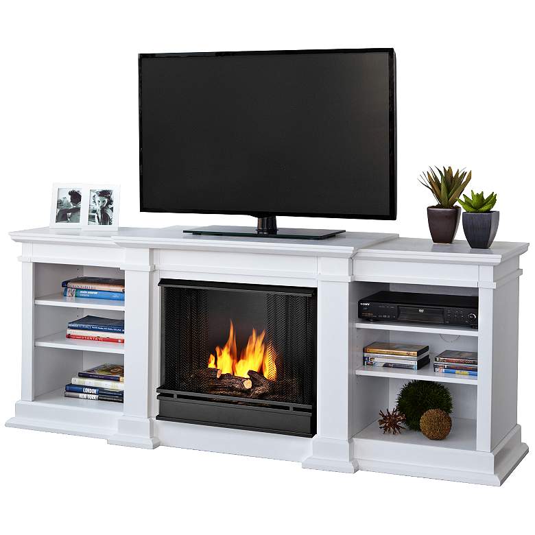 Image 1 Real Flame Fresno White Entertainment Gel Fireplace