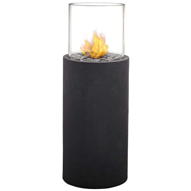Image 1 Real Flame Modesto Concrete Black Fire Column