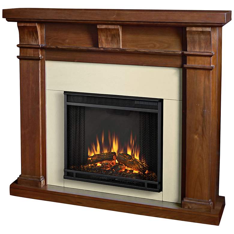 Image 1 Real Flame Porter Walnut Mantel Electric Fireplace