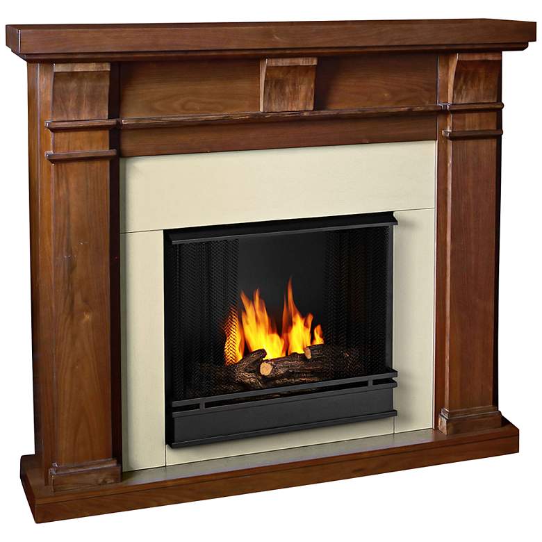 Image 1 Real Flame Porter Walnut Mantel Gel Fireplace