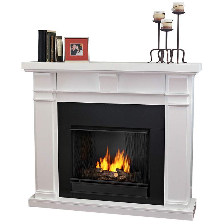 Image 1 Real Flame Porter White Mantel Gel Fireplace