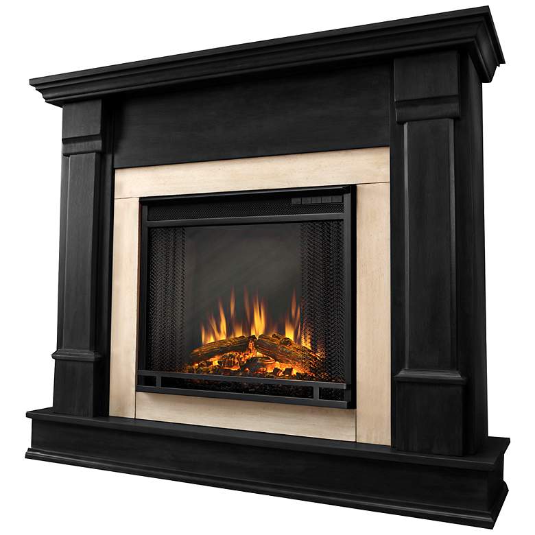 Image 1 Real Flame Silverton Black Mantel Electric Fireplace