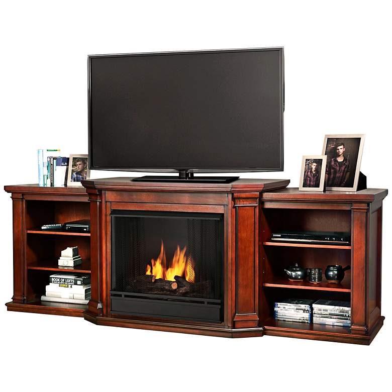 Image 1 Real Flame Valmont Mahogany Entertainment Gel Fireplace