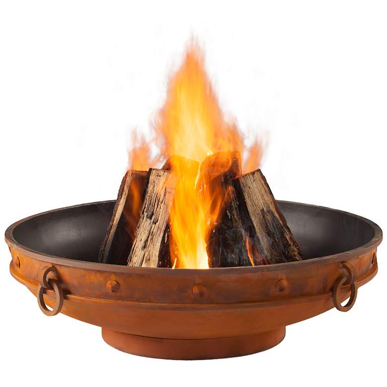 Image 1 Real Flame Windham Rust Round Wood Burning Fire Pit