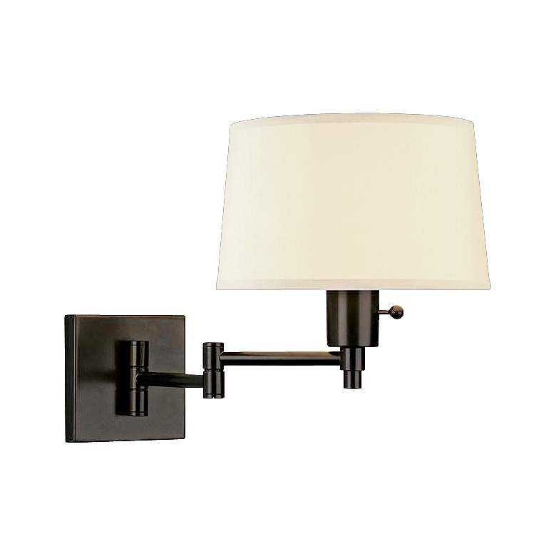 Real Simple Black Matte Plug-In Swing Arm Wall Lamp by Robert Abbey