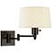Real Simple Black Matte Plug-In Swing Arm Wall Lamp by Robert Abbey