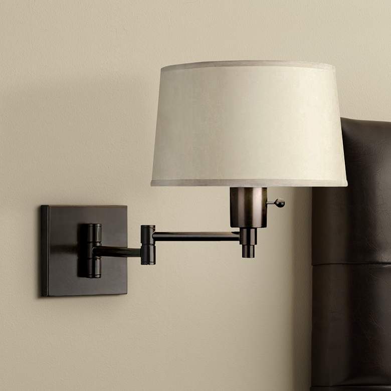 Image 1 Real Simple Black Matte Plug-In Swing Arm Wall Lamp by Robert Abbey