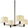 Real Simple Chandelier 27" 4 Light Bronze Finish Fabric Shades