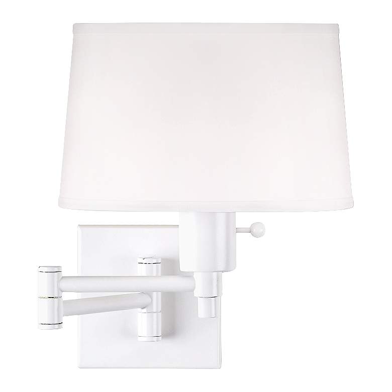 Image 1 Real Simple Collection Matte White Plug-In Swing Arm Wall Lamp