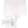 Real Simple Collection Matte White Plug-In Swing Arm Wall Lamp