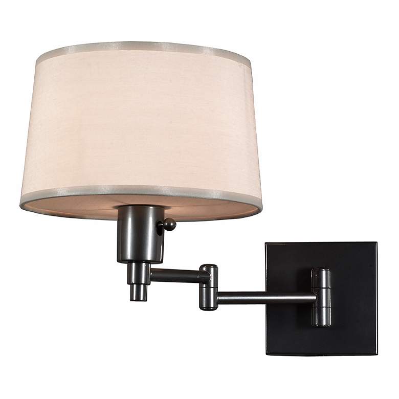 Image 1 Real Simple Gunmetal Finish Plug-In Swing Arm Wall Lamp