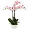 Real Touch Pink Orchid 22" High Faux Flowers in White Pot