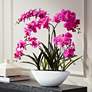 1_Real Touch Pink Orchid 28" High Faux Flowers in White Pot