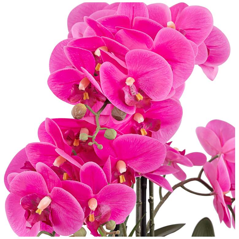 Image 2 Real Touch Pink Orchid 28 inch High Faux Flowers in White Pot more views