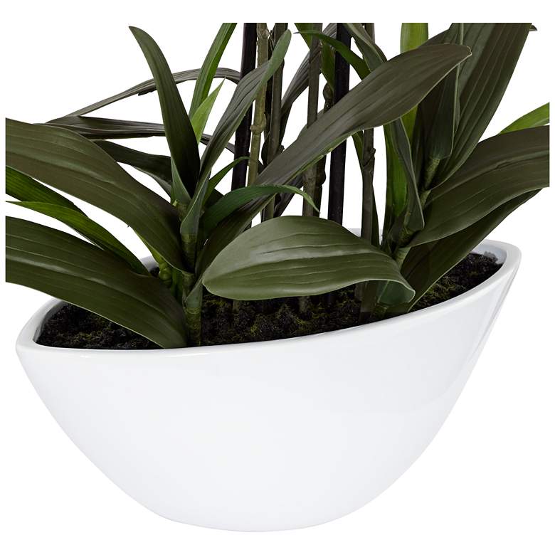 Image 4 Real Touch Pink Orchid 28" High Faux Flowers in White Pot more views