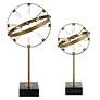 3_Realm 22" High Plated Brass Spherical Sculptures Set of 2 more views