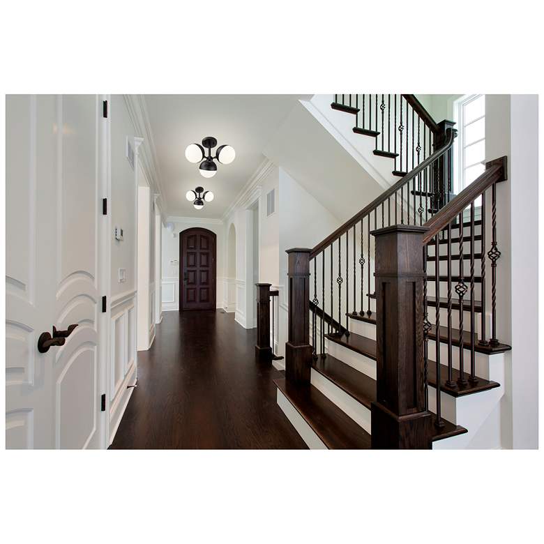 Image 2 Realm Sphere 17 1/4" Wide Matte Black 3-Light Ceiling Light more views