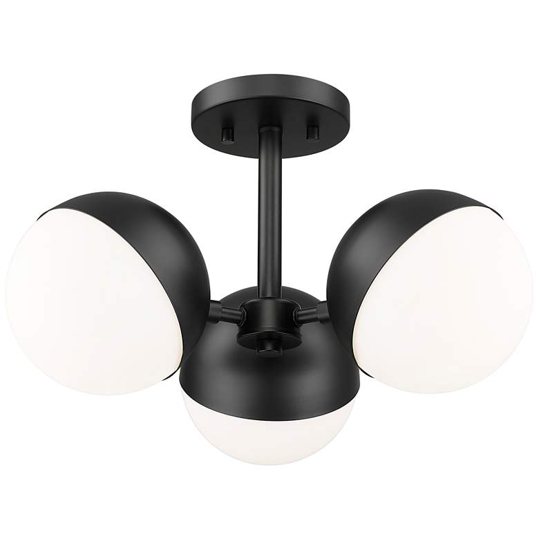 Image 4 Realm Sphere 17 1/4" Wide Matte Black 3-Light Ceiling Light more views