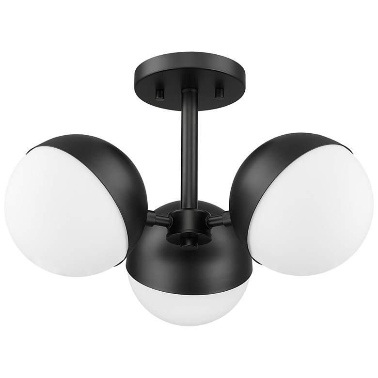 Image 7 Realm Sphere 17 1/4" Wide Matte Black 3-Light Ceiling Light more views