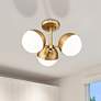 1_Realm Sphere 17 1/4" Wide Modern Gold 3-Light Ceiling Light