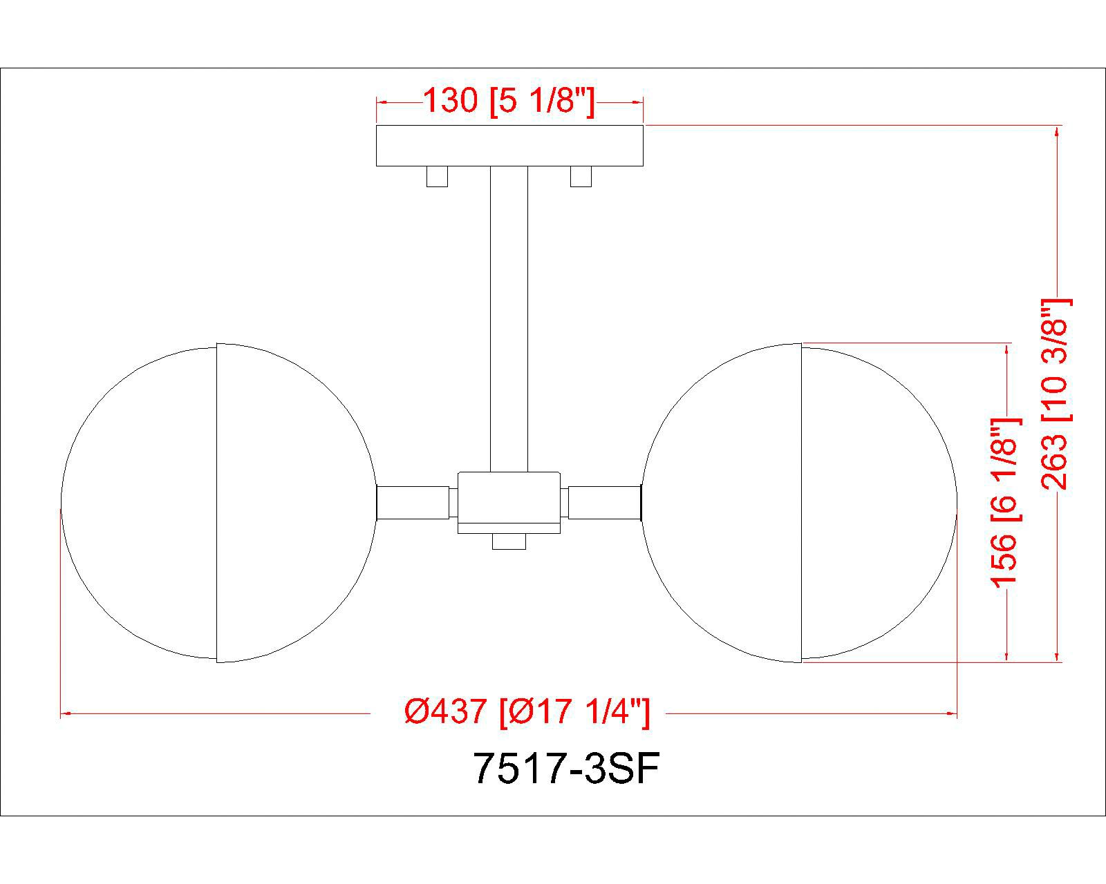 Realm Sphere 17 1/4" Wide Modern Gold 3-Light Ceiling Light