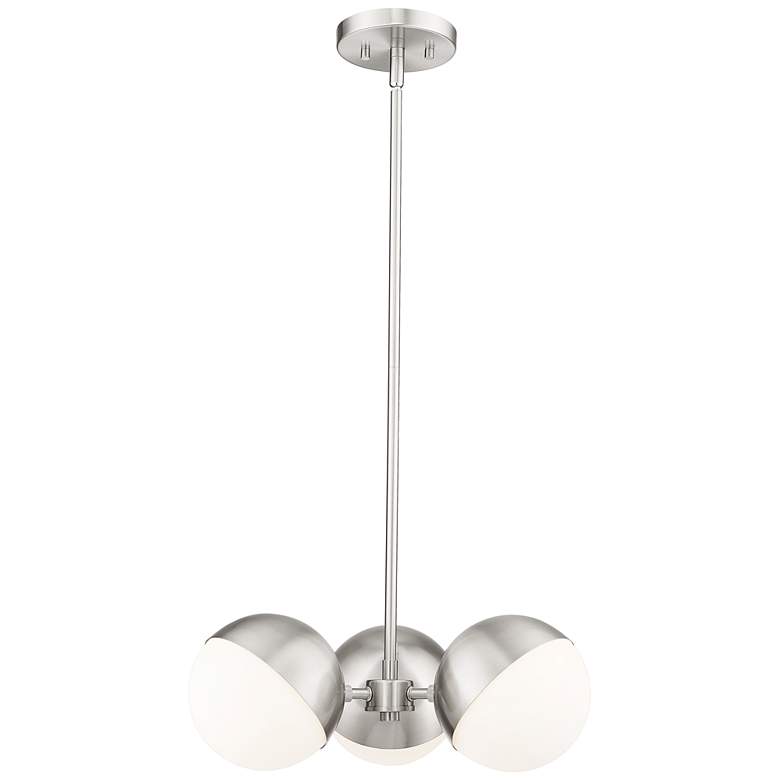 Image 1 Realm Sphere by Z-Lite Brushed Nickel 17.25 inch 3 Light Chandelier