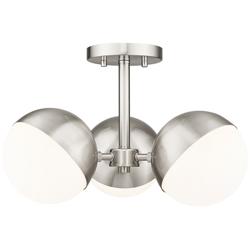 Realm Sphere by Z-Lite Brushed Nickel 17.25 inch 3 Light Semi Flush Mount