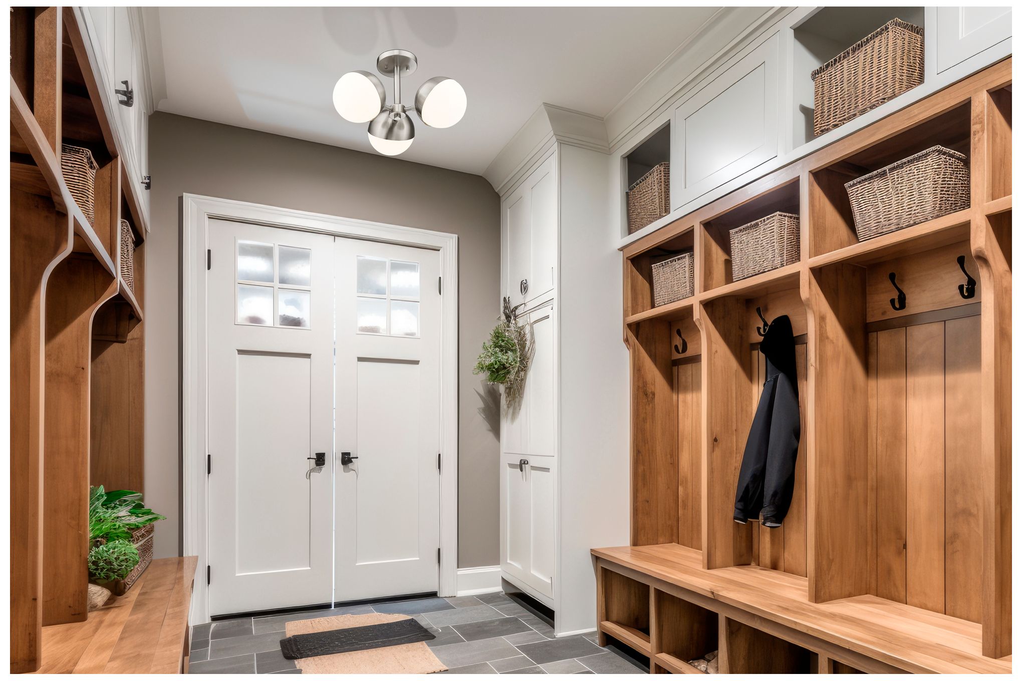 Image 2 Realm Sphere by Z-Lite Brushed Nickel 17.25 inch 3 Light Semi Flush Mount more views