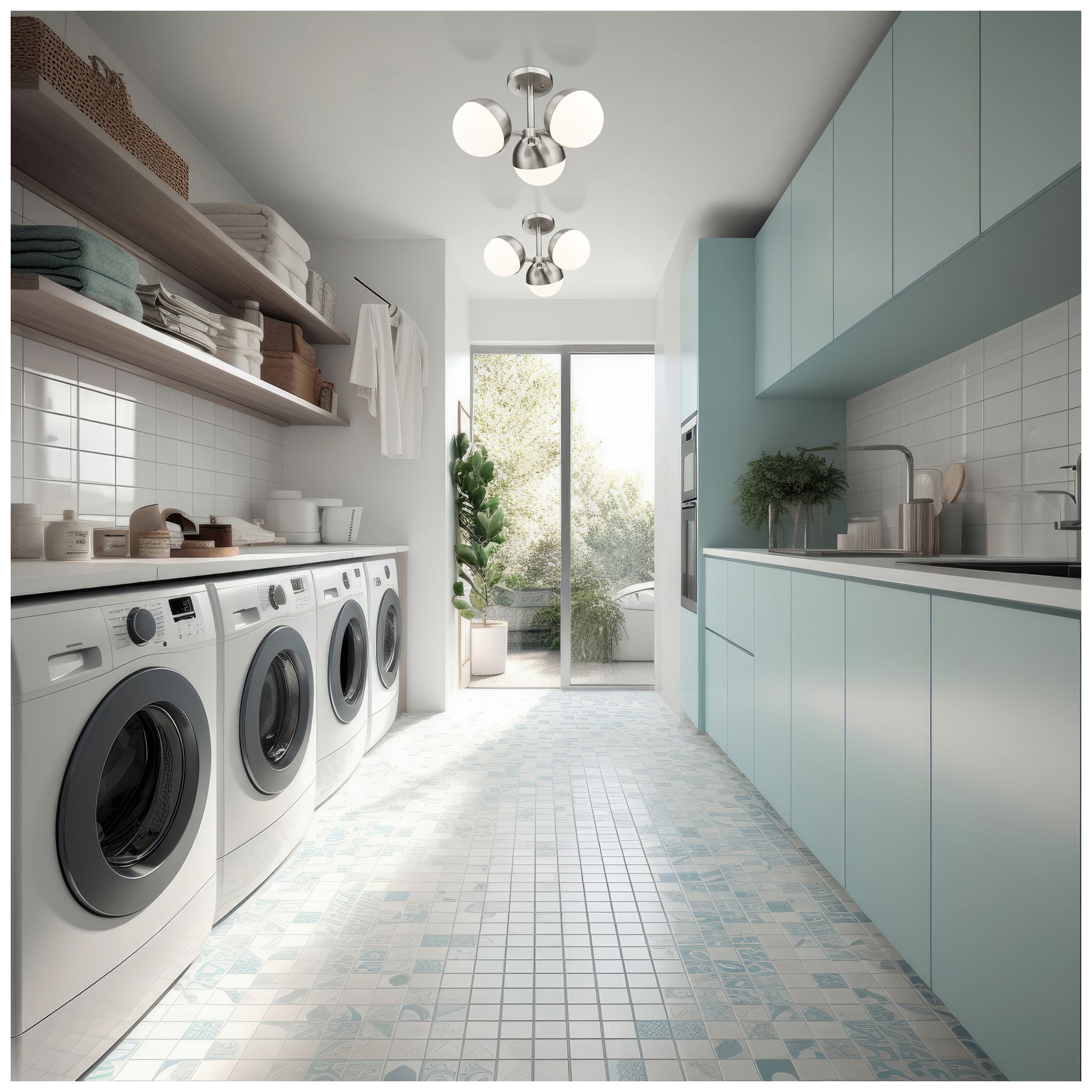 Image 3 Realm Sphere by Z-Lite Brushed Nickel 17.25 inch 3 Light Semi Flush Mount more views