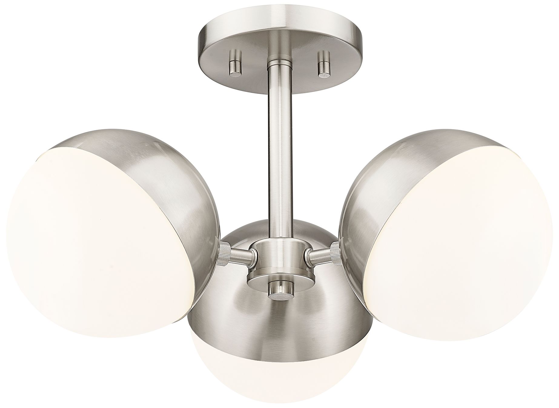 Image 4 Realm Sphere by Z-Lite Brushed Nickel 17.25 inch 3 Light Semi Flush Mount more views