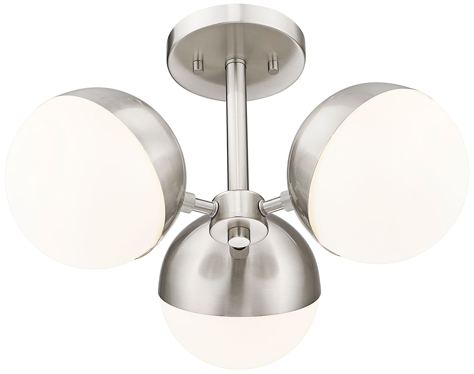 Image 5 Realm Sphere by Z-Lite Brushed Nickel 17.25 inch 3 Light Semi Flush Mount more views