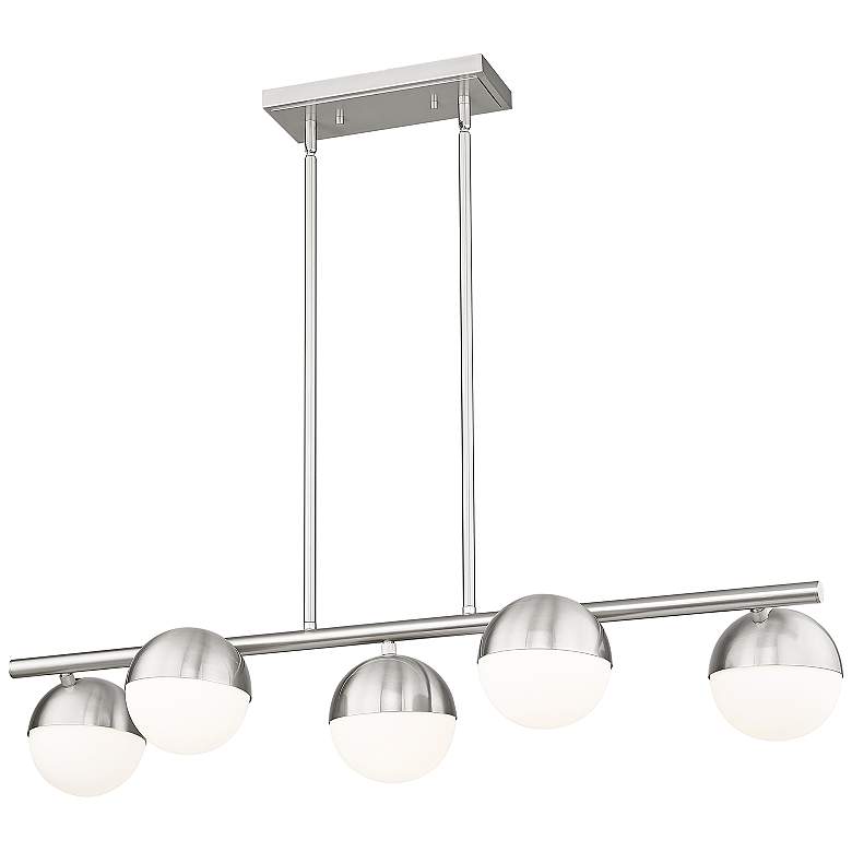Image 4 Realm Sphere by Z-Lite Brushed Nickel 42 inch 5 Light Linear Chandelier more views
