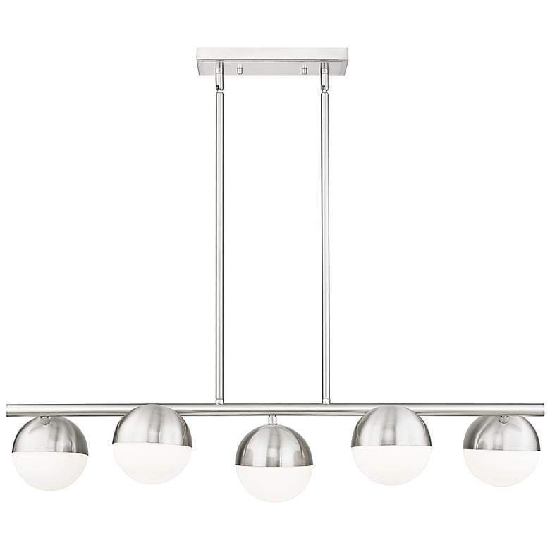 Image 5 Realm Sphere by Z-Lite Brushed Nickel 42 inch 5 Light Linear Chandelier more views