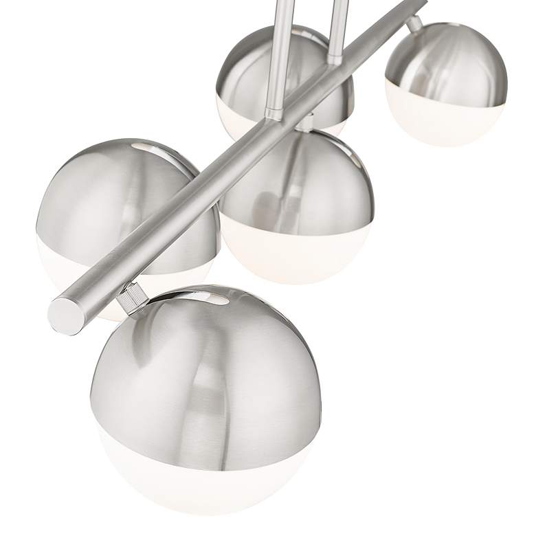 Image 6 Realm Sphere by Z-Lite Brushed Nickel 42 inch 5 Light Linear Chandelier more views