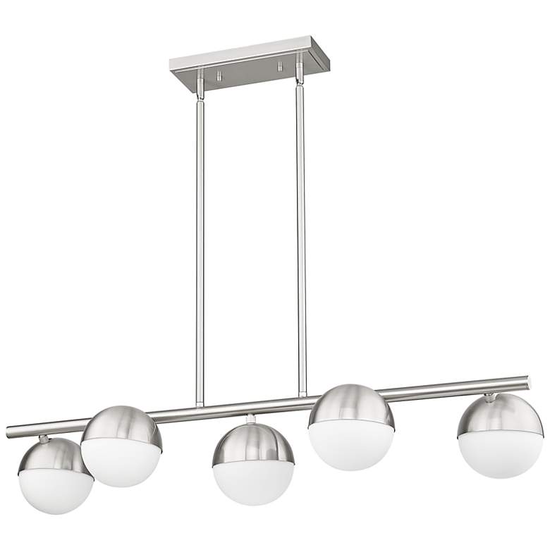Image 7 Realm Sphere by Z-Lite Brushed Nickel 42 inch 5 Light Linear Chandelier more views
