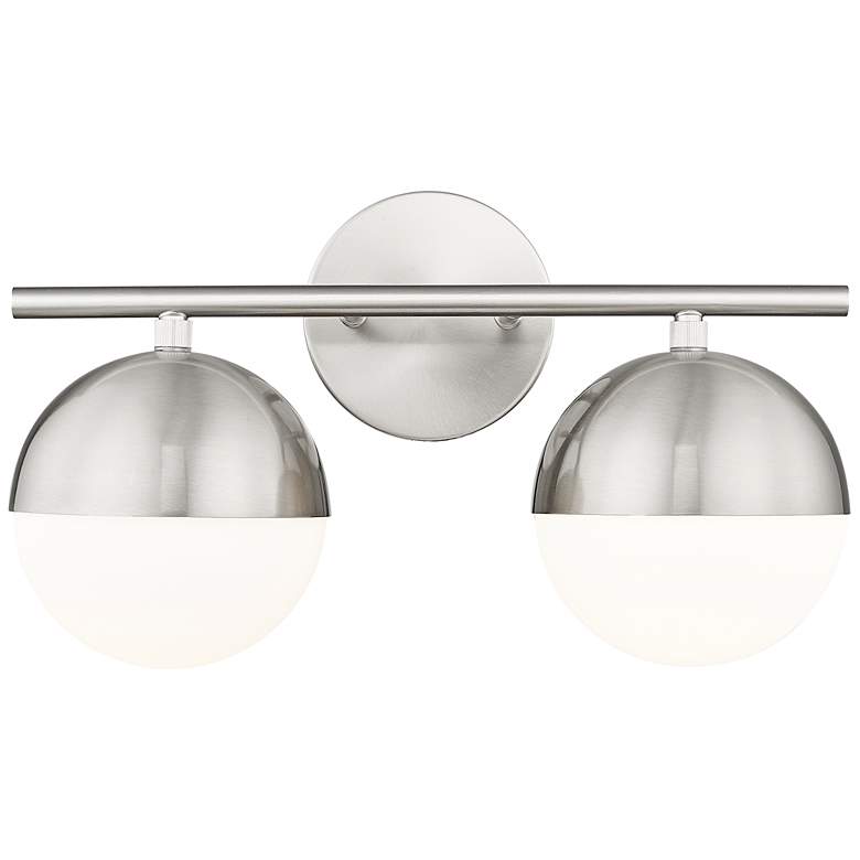 Image 1 Realm Sphere by Z-Lite Brushed Nickel 7.5 inch 2 Light Vanity