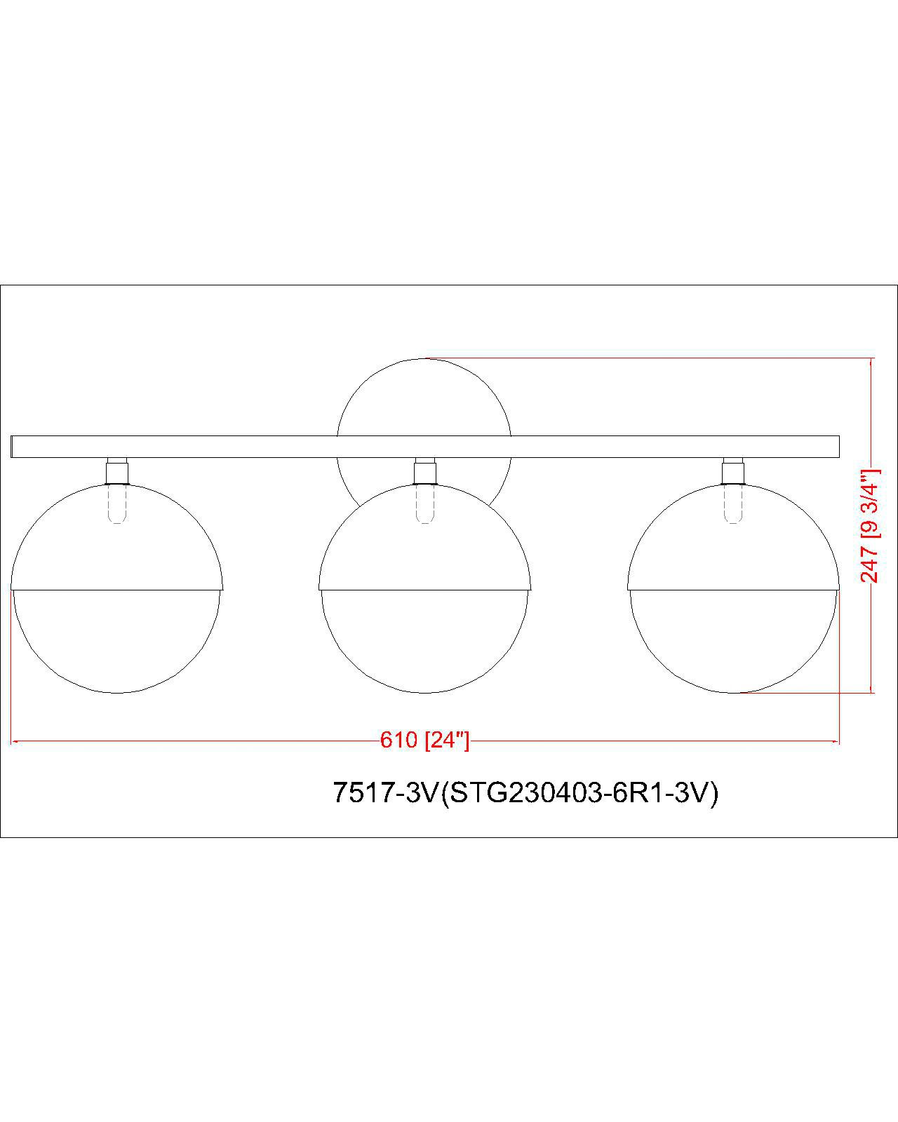 Realm Sphere by Z-Lite Brushed Nickel 7.5 inch 3 Light Vanity