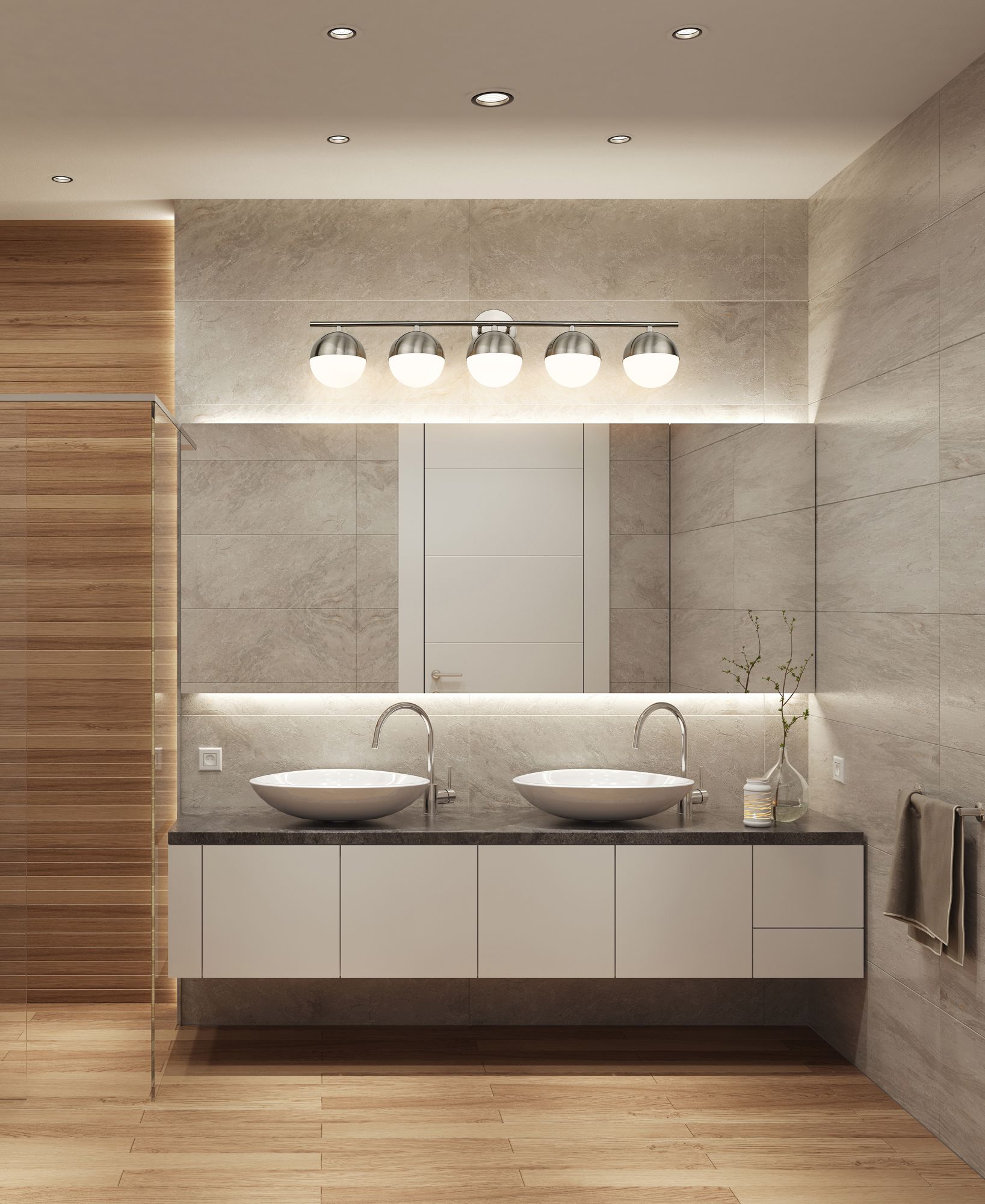 Image 2 Realm Sphere by Z-Lite Brushed Nickel 7.5 inch 5 Light Vanity more views