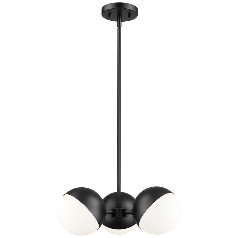Image 1 Realm Sphere by Z-Lite Matte Black 17.25 inch 3 Light Chandelier