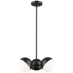 Realm Sphere by Z-Lite Matte Black 17.25 inch 3 Light Chandelier