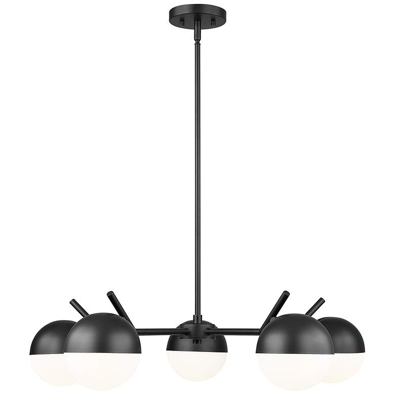 Image 1 Realm Sphere by Z-Lite Matte Black 32 inch 5 Light Chandelier