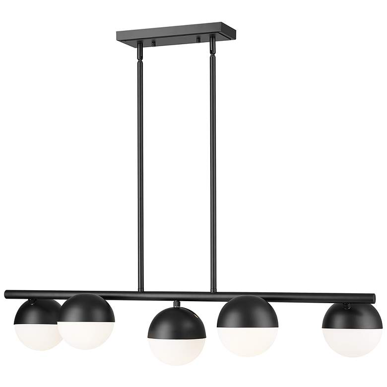 Image 1 Realm Sphere by Z-Lite Matte Black 42 inch 5 Light Linear Chandelier