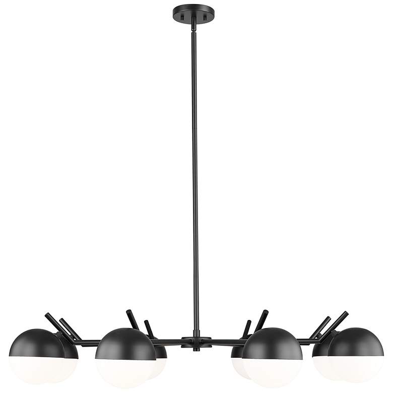 Image 1 Realm Sphere by Z-Lite Matte Black 44 inch 8 Light Chandelier