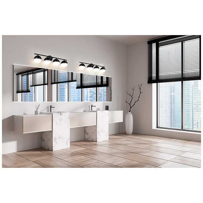 Image 3 Realm Sphere by Z-Lite Matte Black 7.5 inch 4 Light Vanity more views