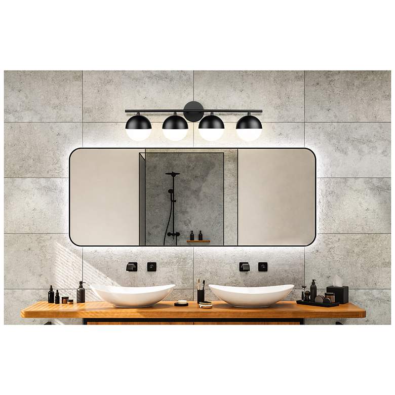 Image 4 Realm Sphere by Z-Lite Matte Black 7.5 inch 4 Light Vanity more views