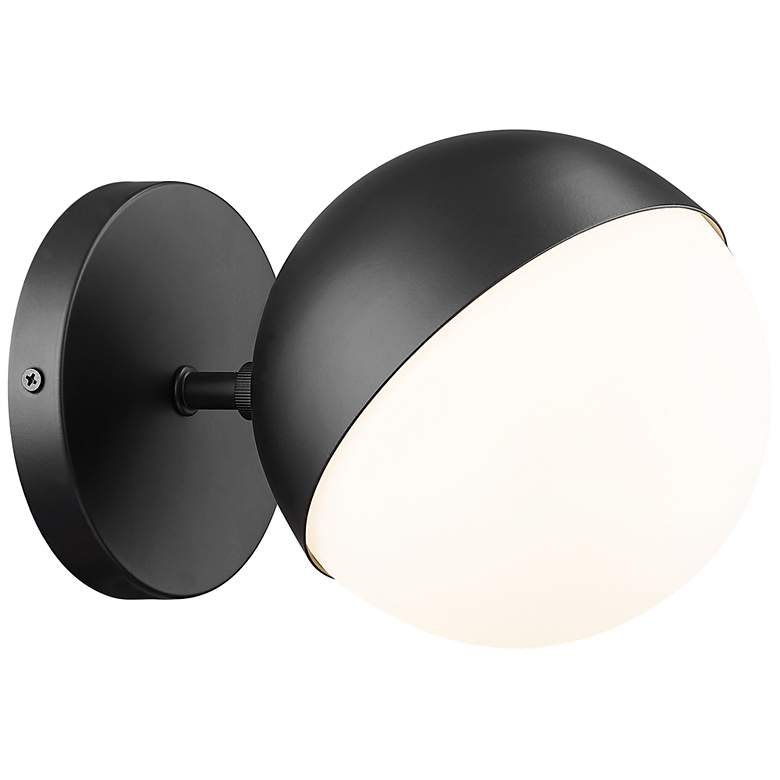 Image 1 Realm Sphere by Z-Lite Matte Black 8.5 inch 1 Light Wall Sconce