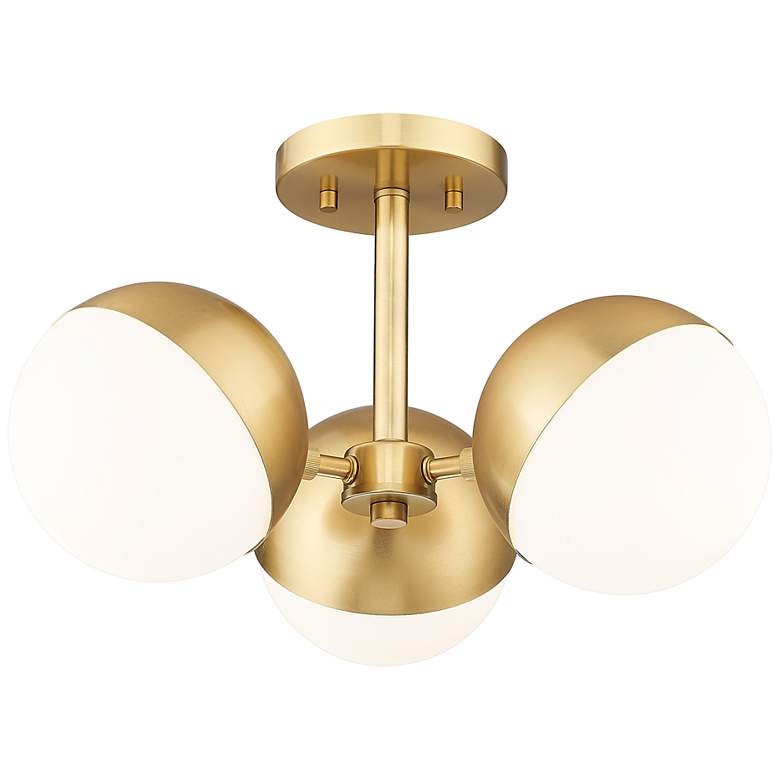 Image 5 Realm Sphere by Z-Lite Modern Gold 17.25 inch 3 Light Semi Flush Mount more views