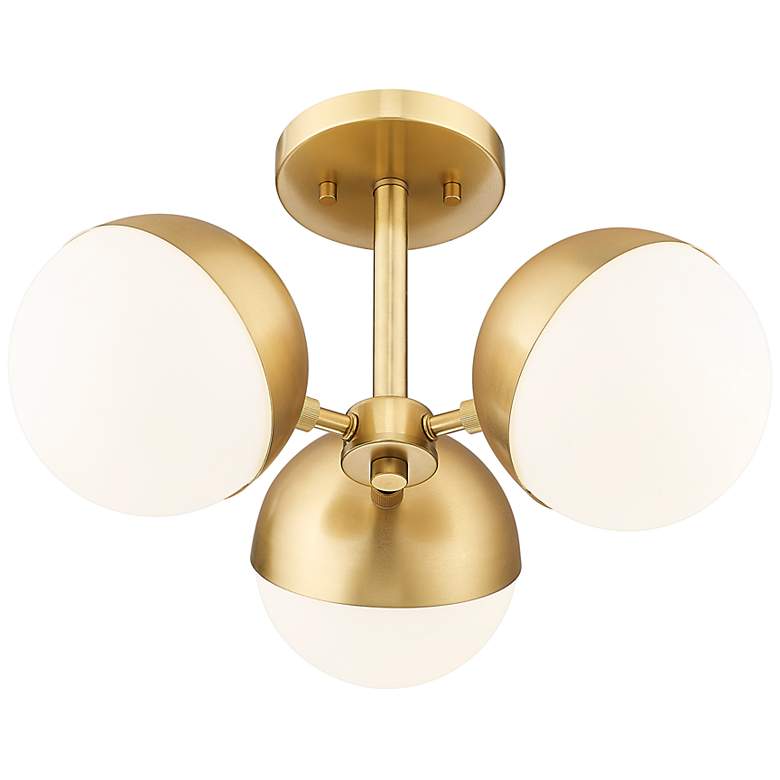 Image 6 Realm Sphere by Z-Lite Modern Gold 17.25 inch 3 Light Semi Flush Mount more views