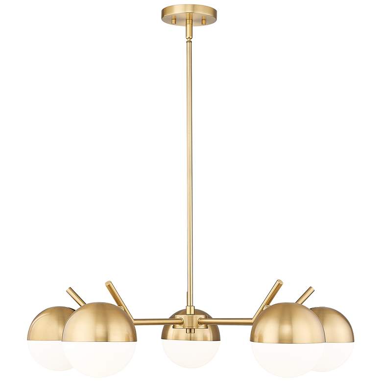 Image 1 Realm Sphere by Z-Lite Modern Gold 32 inch 5 Light Chandelier