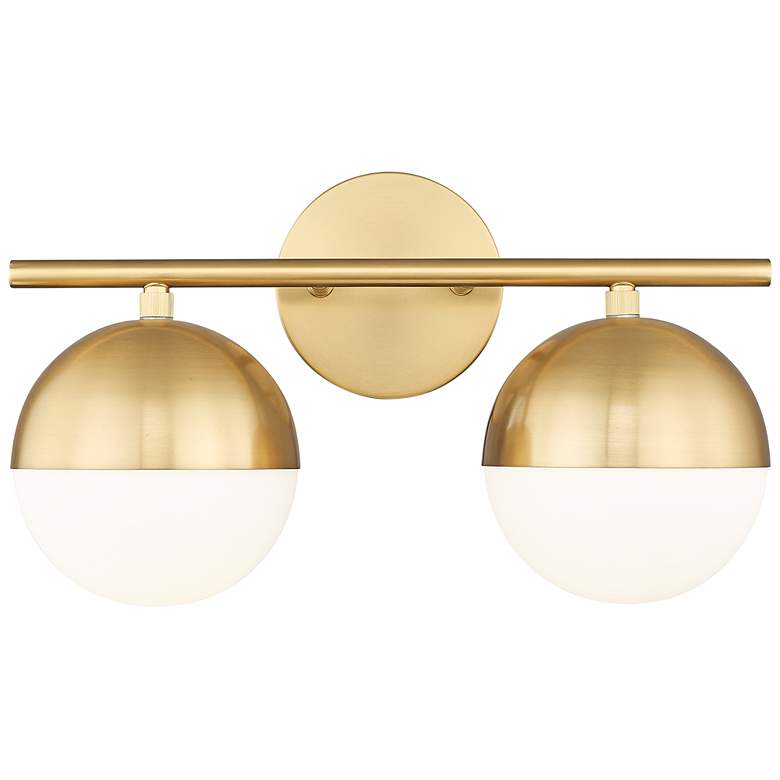 Image 1 Realm Sphere by Z-Lite Modern Gold 7.5 inch 2 Light Vanity